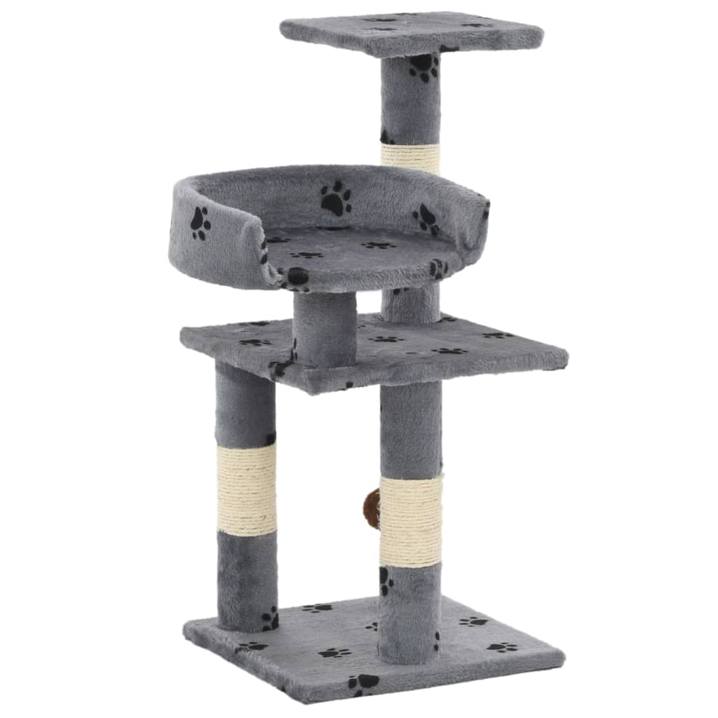 Vidaxl cat scratching post with sisal scratching posts 65 cm paw prints gray