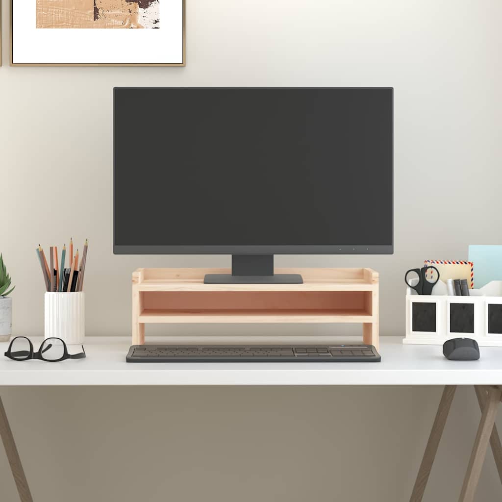 Vidaxl monitor stand 50x24x16 cm solid pinewood