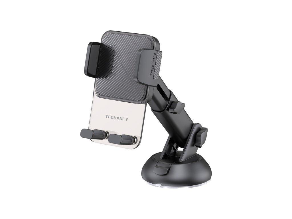 Techancy Suporte para TelemOvel com Ventosa TI2337, Operação com Uma Mão, ABS de Alta Resistência, para Smartphones 4.7"-7.2", Preto