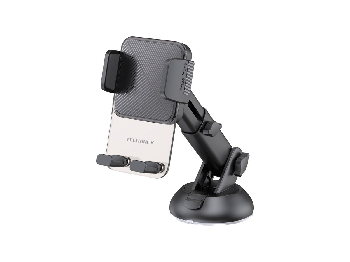 Techancy Suporte para TelemOvel com Ventosa TI2337, Operação com Uma Mão, ABS de Alta Resistência, para Smartphones 4.7"-7.2", Preto