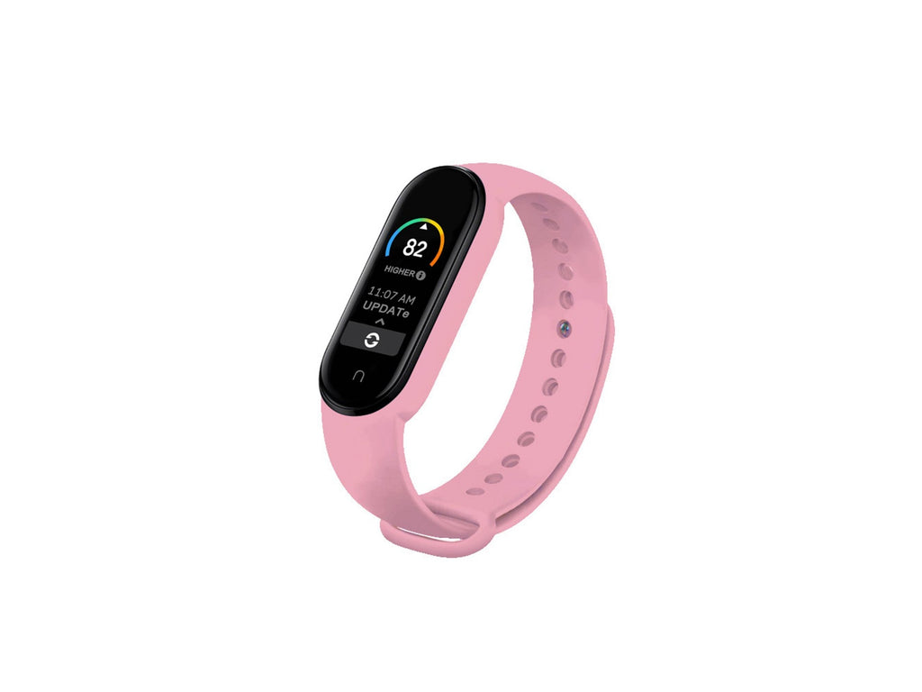 Techancy Pulseira De Silicone Rosa KC2105, Compatível Com A Mi5/6 Smart Band, Material De Silicone, Macio E Confortável.