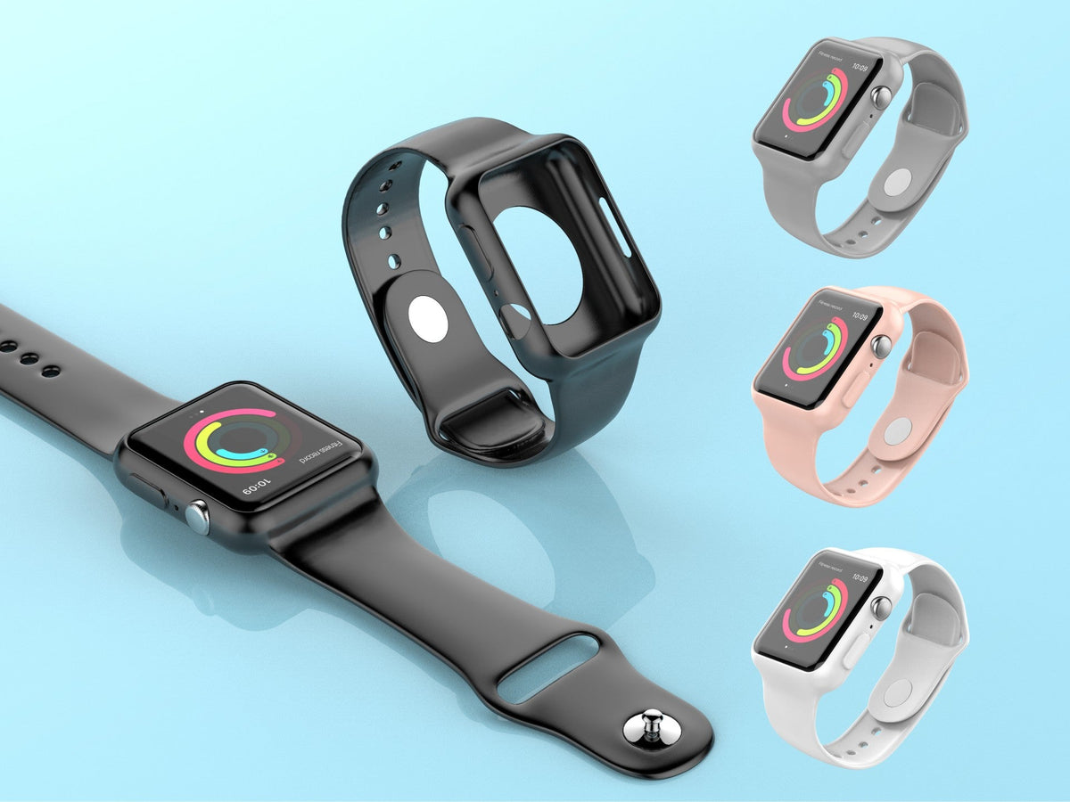 Pulseira totalmente adesiva para relógio Techancy, KC2112, compatível com Apple Watch 38-40 mm, Preto