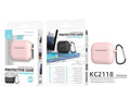 Capa protetora de silicone para auriculares Techancy, KC2118, compatível com AirPods Pro 2.ª geração, rosa